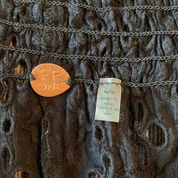 Free People One Caraway Stripe Maxi Dress Black Purple Cream Eyelet Lace Size M - Picture 14 of 16